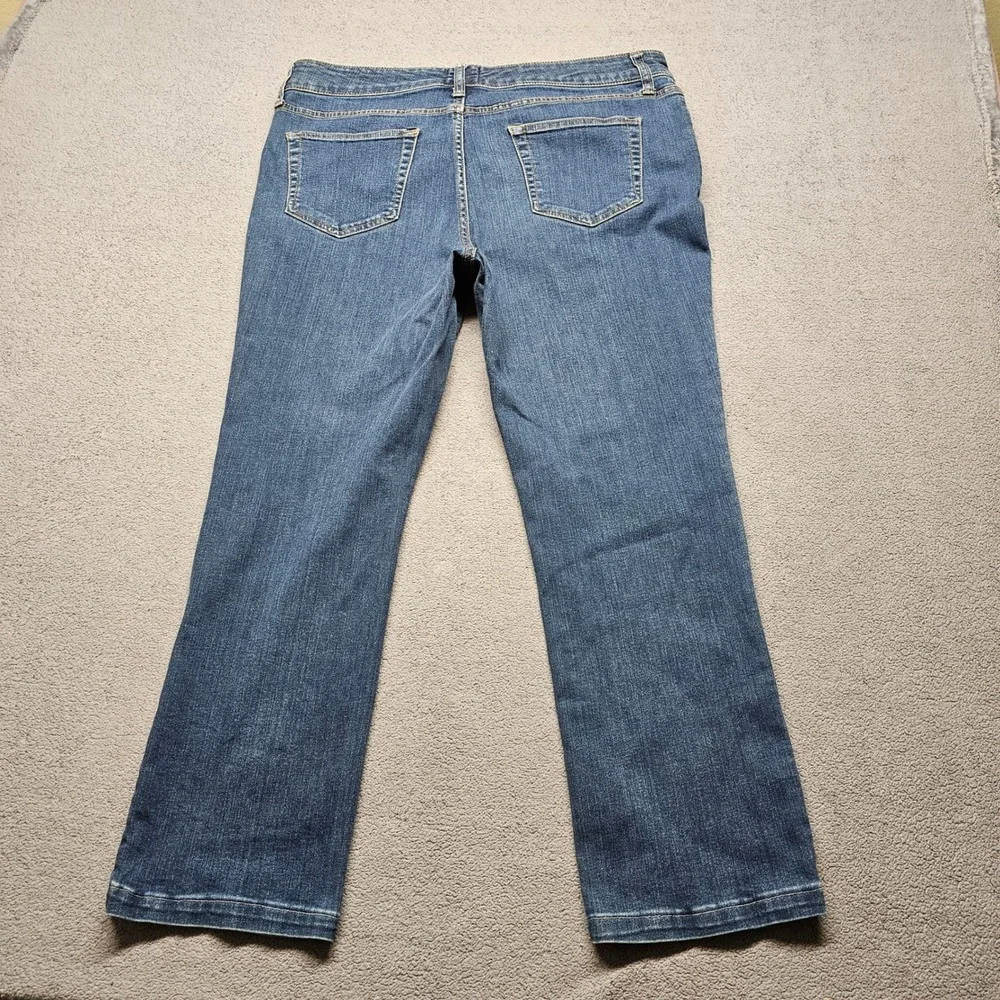 St. John's Bay Jeans Womens Blue Denim Stretch Straight Leg Americana Streetwear